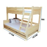 Cama litera de madera maciza Luis
