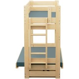 Litera con Sofá Cama – Madera Maciza de Pino Carlos + Colchones