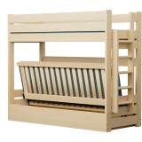 Litera con Sofá Cama – Madera Maciza de Pino Carlos + Colchones
