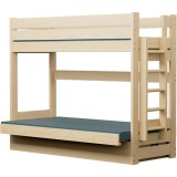 Litera con Sofá Cama – Madera Maciza de Pino Carlos + Colchones