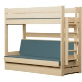 Litera con Sofá Cama – Madera Maciza de Pino Carlos + Colchones