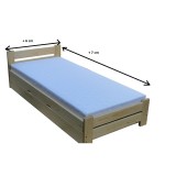 Cama doble de madera maciza Campo S