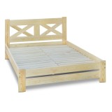 Cama doble de madera maciza Campo S