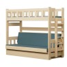 Litera con Sofá Cama – Madera Maciza de Pino Fabio + Colchones