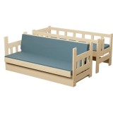 Litera con Sofá Cama – Madera Maciza de Pino Fabio + Colchones