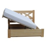 Cama doble de madera maciza Campo