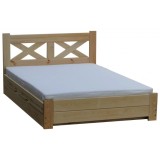 Cama doble de madera maciza Campo