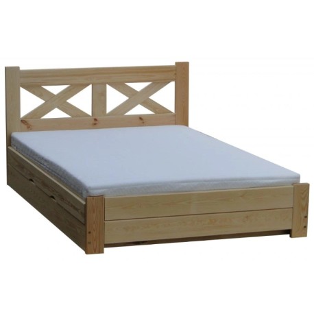 Cama doble de madera maciza Campo