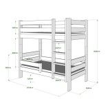 Cama litera de madera maciza Casper