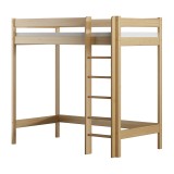 Cama alta de madera de pino macizo